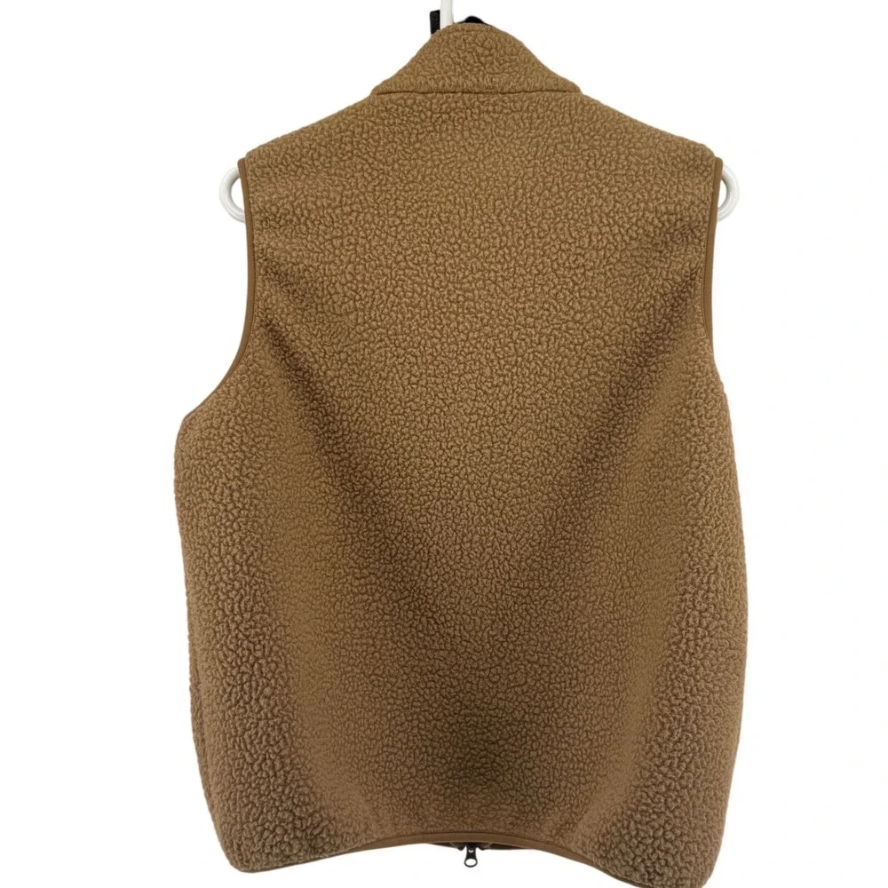 Donald Ross Sportswear Mens‎ Sherpa Fleece Vest Tan Brown Palm Tree Logo Small